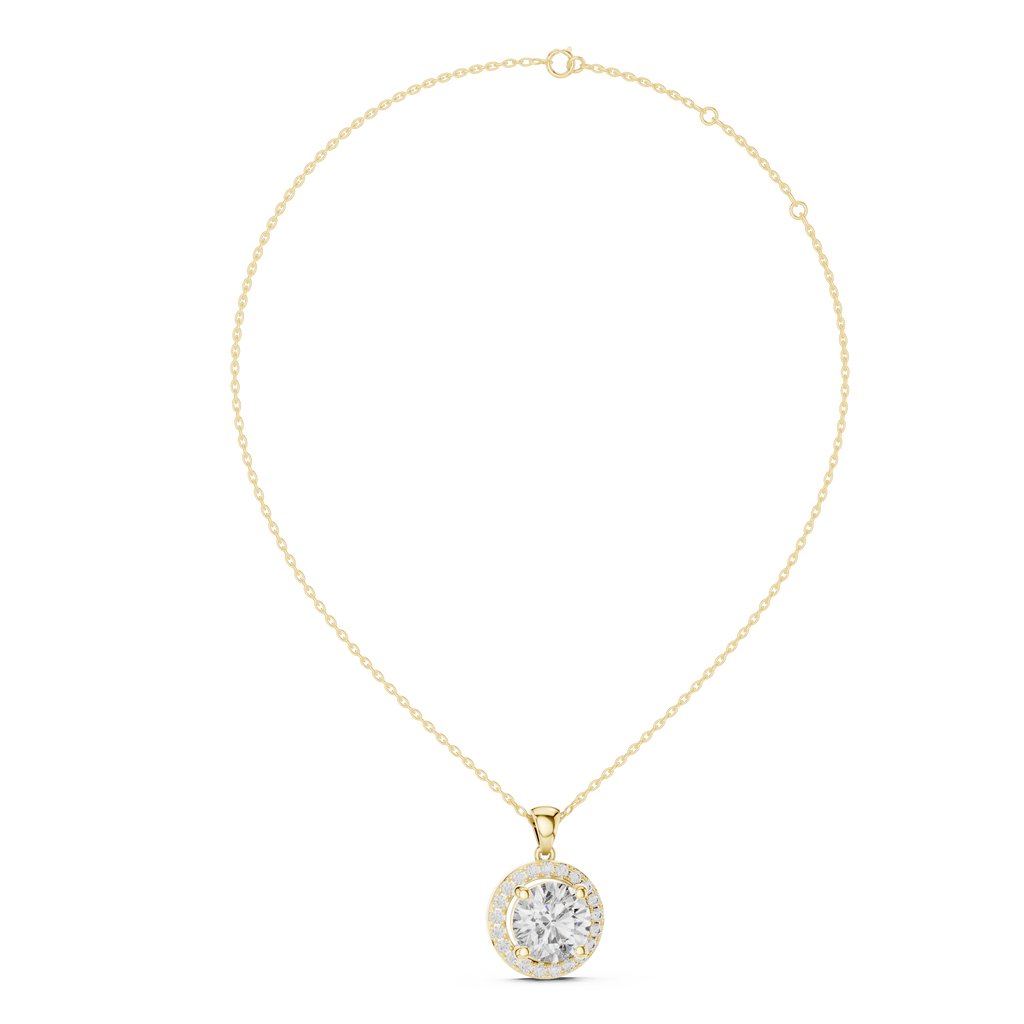 1Large Round Diamond Halo Pendant