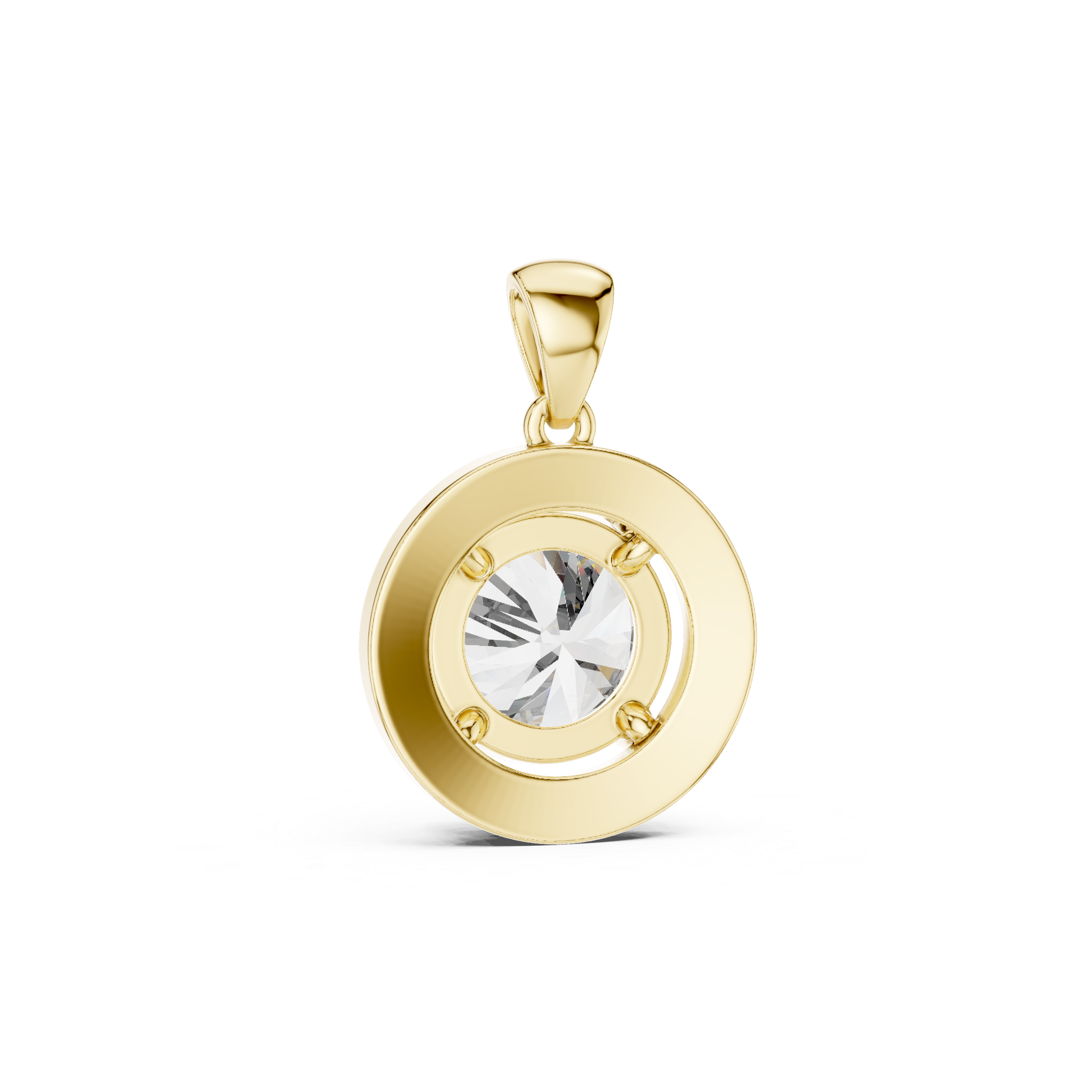 1Large Round Diamond Halo Pendant