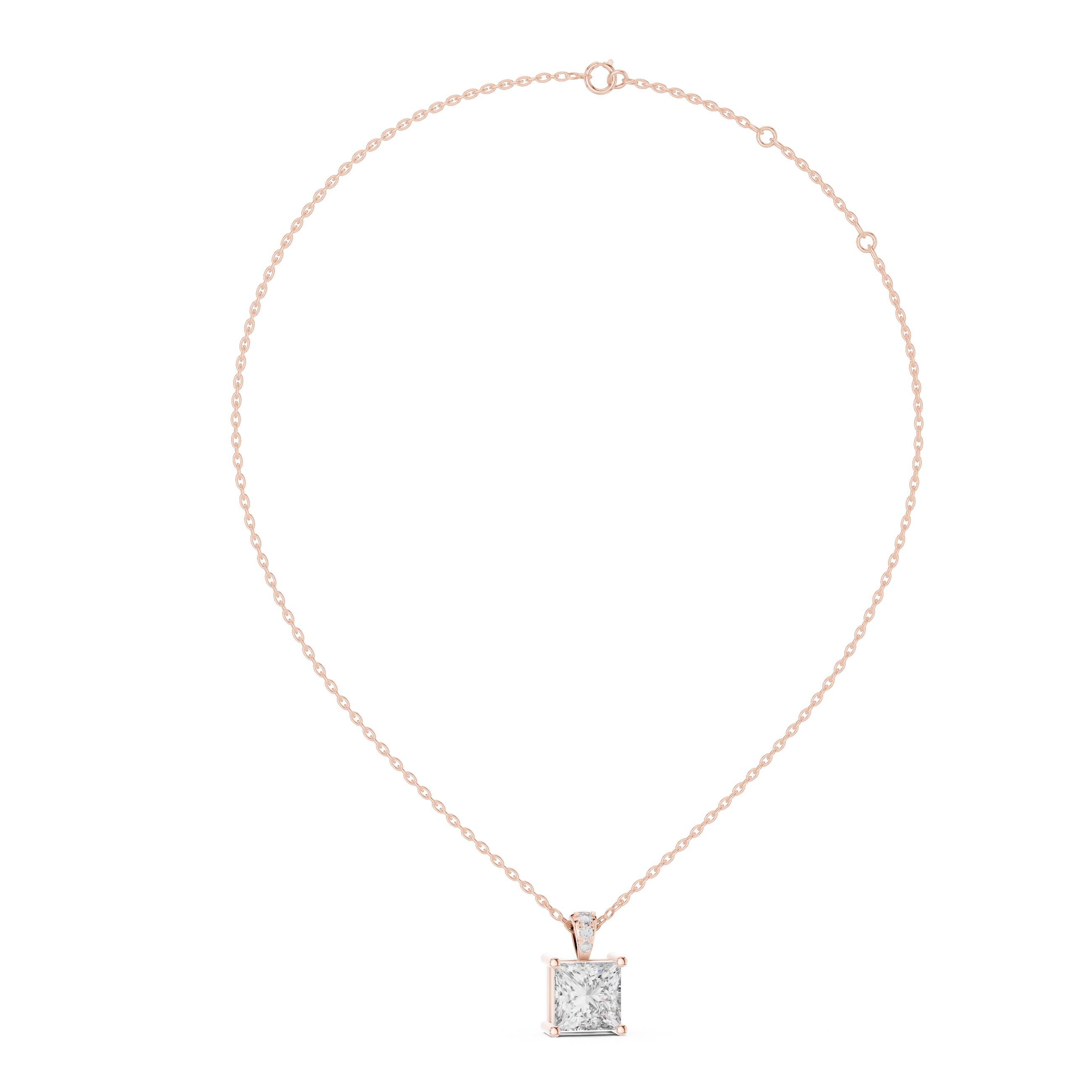 1Princess Cut Diamond Solitaire Pendant