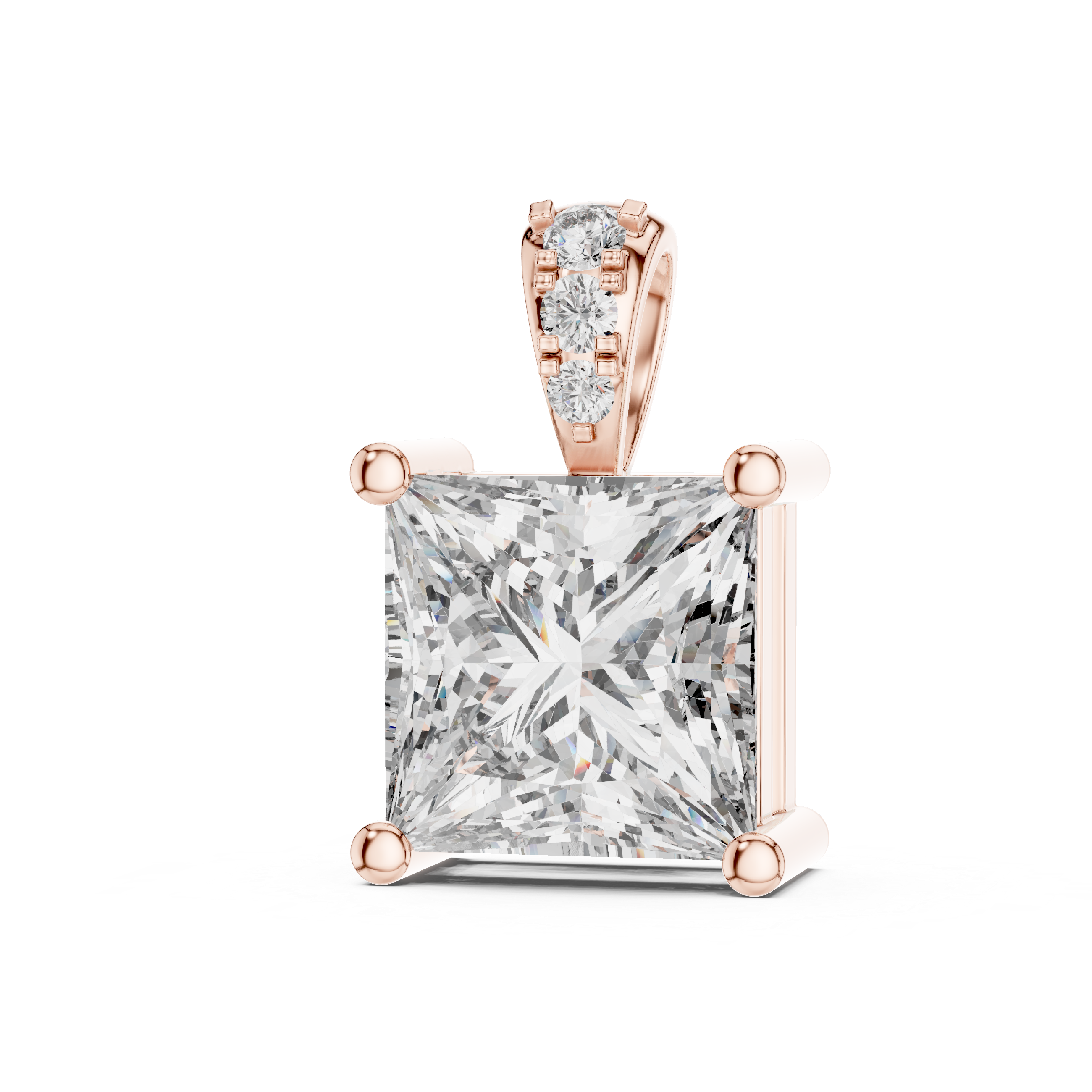 1Princess Cut Diamond Solitaire Pendant