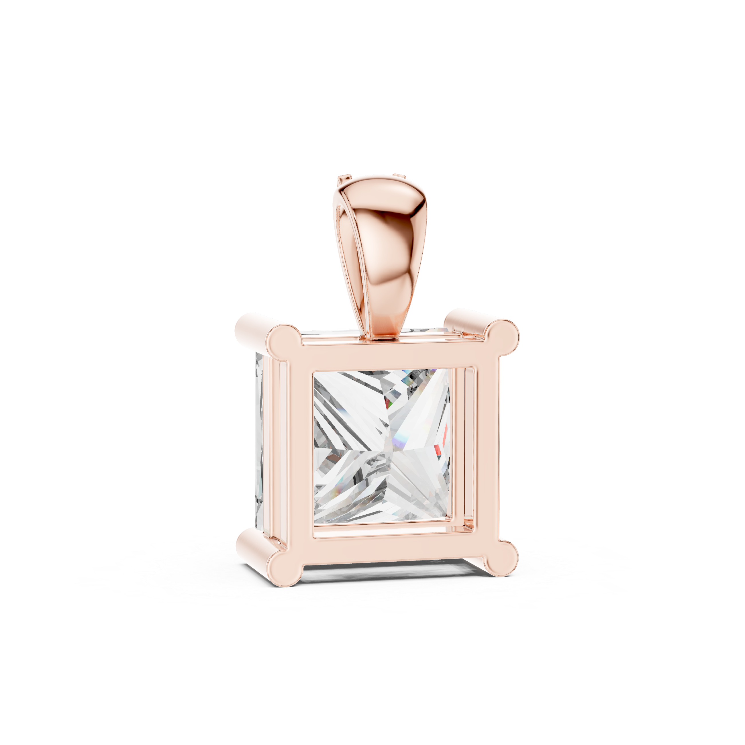 1Princess Cut Diamond Solitaire Pendant