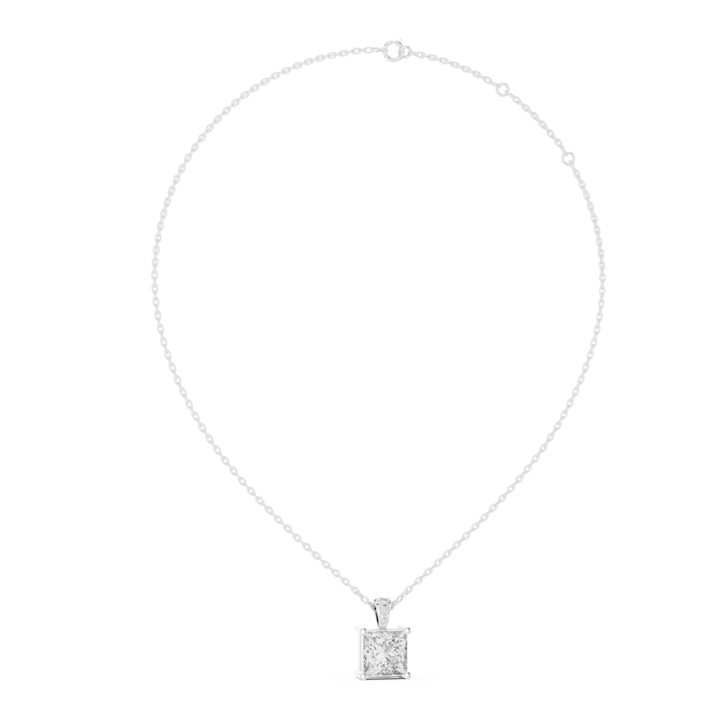 1Princess Cut Diamond Solitaire Pendant