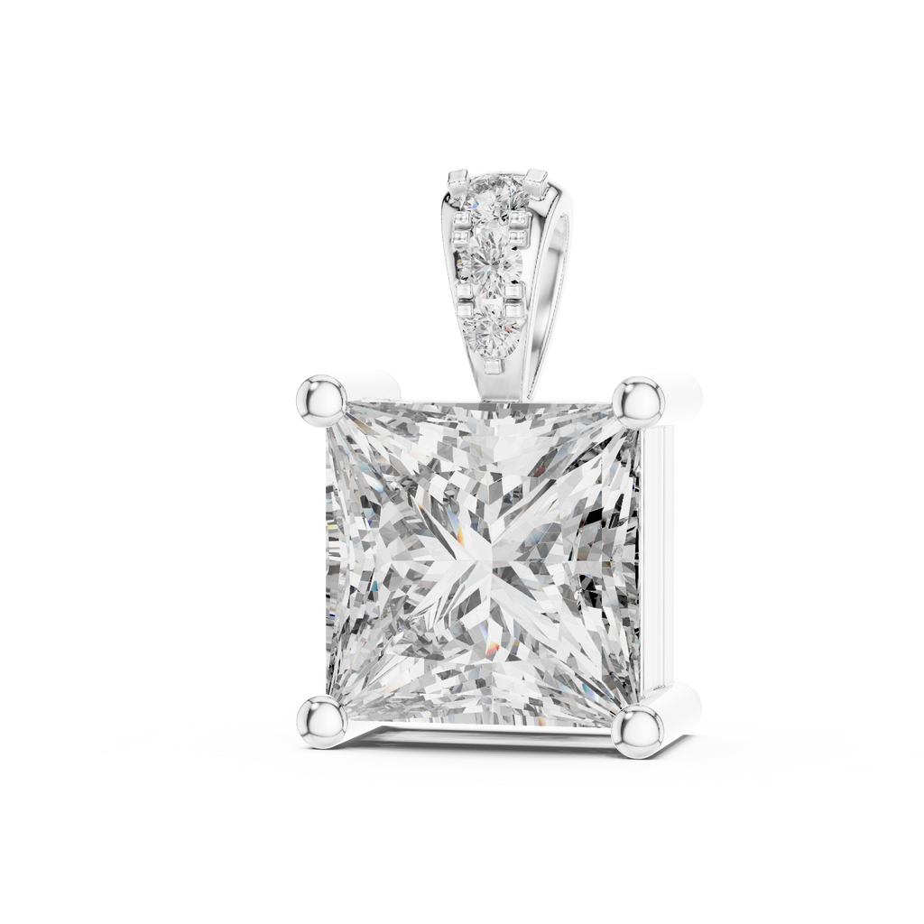 1Princess Cut Diamond Solitaire Pendant