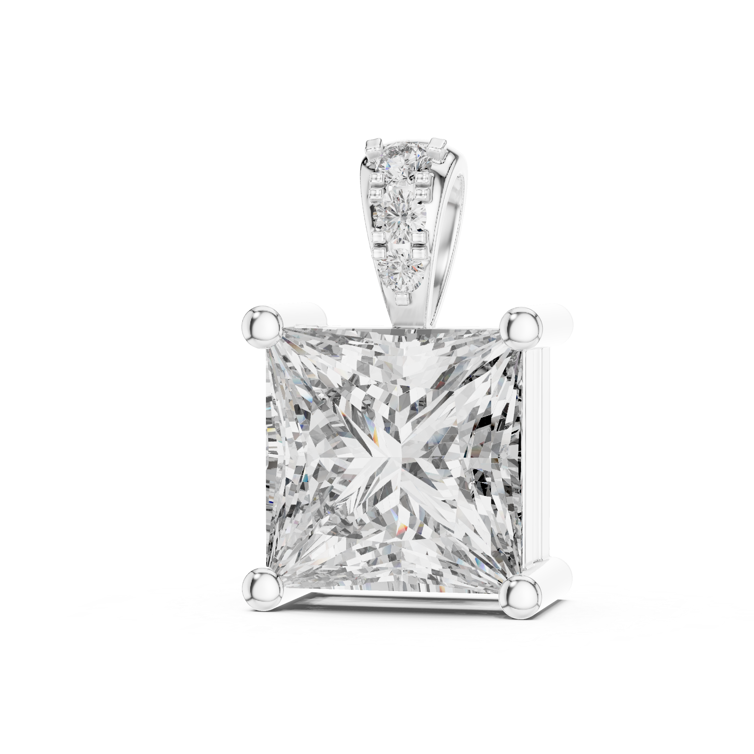 Princess Cut Diamond Solitaire Pendant