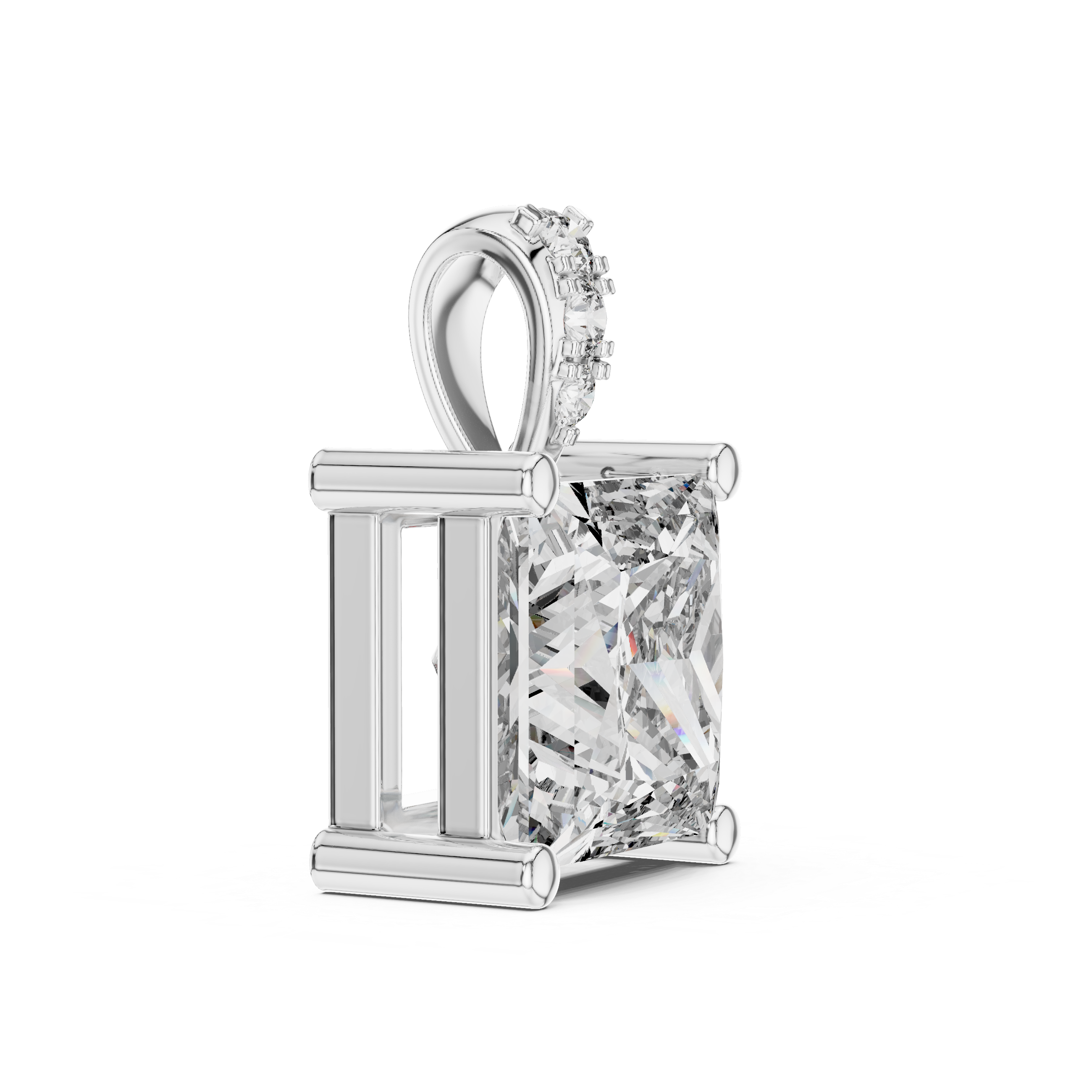 Princess Cut Diamond Solitaire Pendant