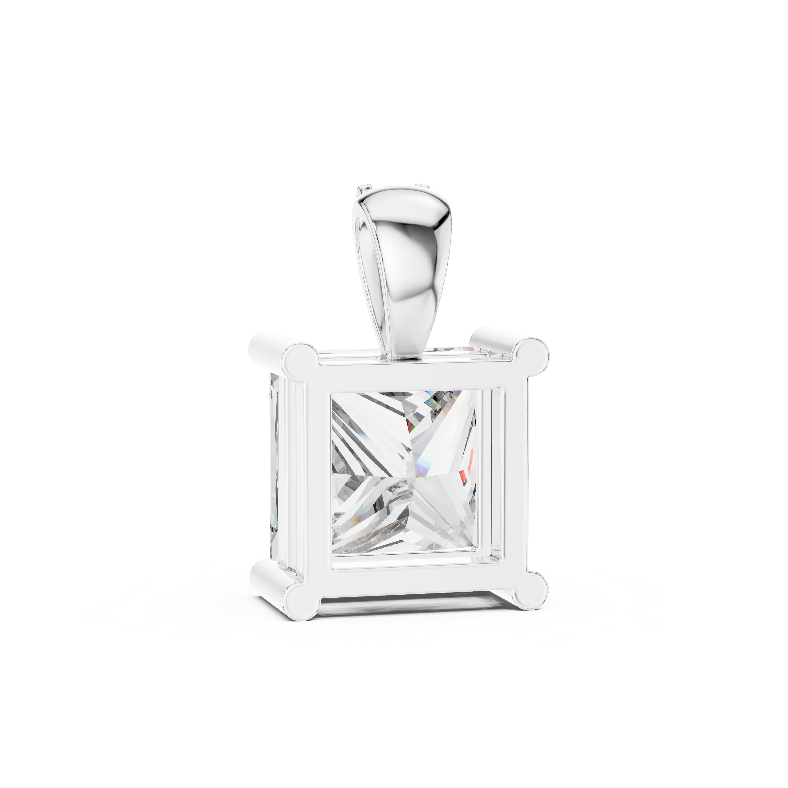 Princess Cut Diamond Solitaire Pendant