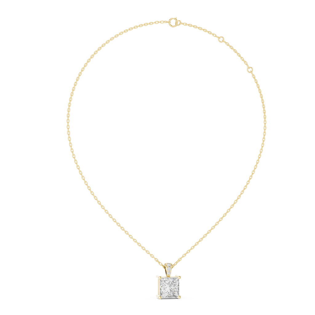 1Princess Cut Diamond Solitaire Pendant