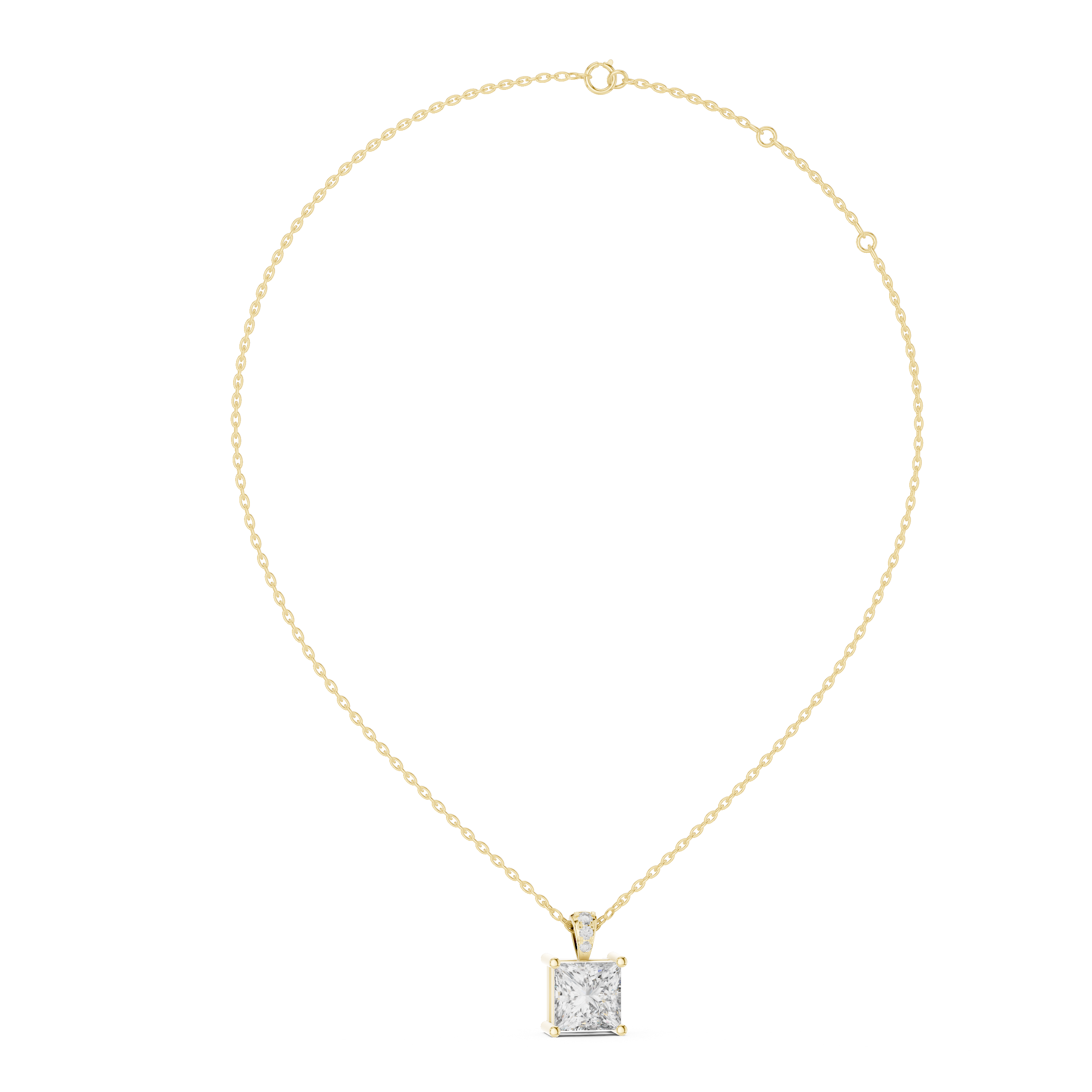 1Princess Cut Diamond Solitaire Pendant