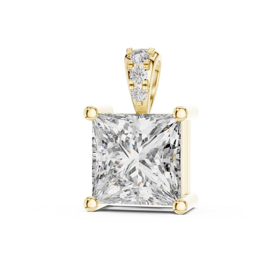 1Princess Cut Diamond Solitaire Pendant