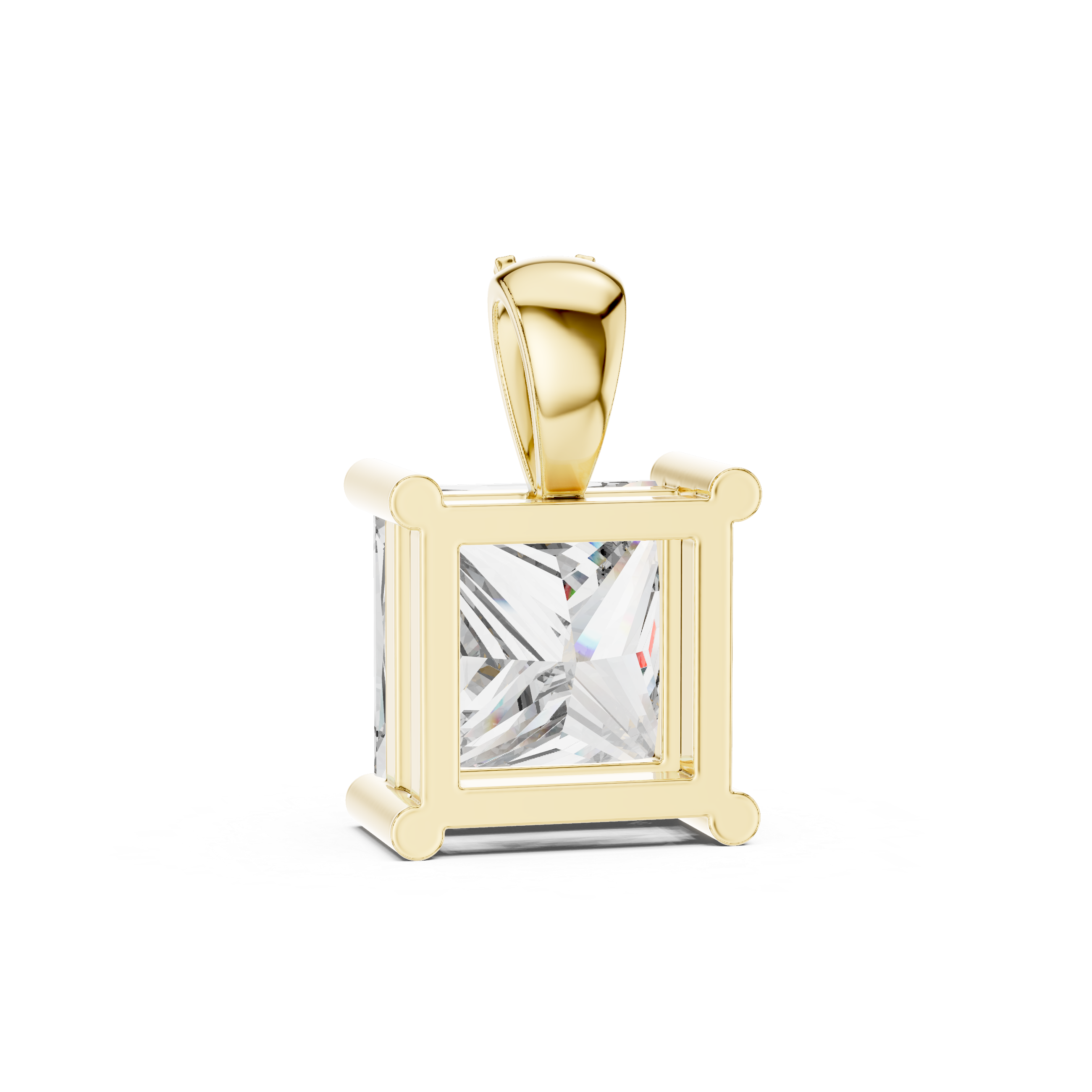 1Princess Cut Diamond Solitaire Pendant