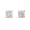 Round Diamond Four Prong Stud Earrings