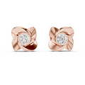 Round Diamond Swirl Knot Stud Earrings