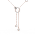 1Multi Shape Diamond Circle Drop Y Necklace