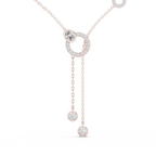 1Multi Shape Diamond Circle Drop Y Necklace