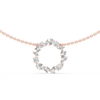 1Multi Shape Diamond Circle Pendant Necklace