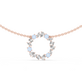 1Multi Shape Diamond Circle Pendant Necklace