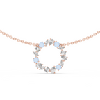 1Multi Shape Diamond Circle Pendant Necklace
