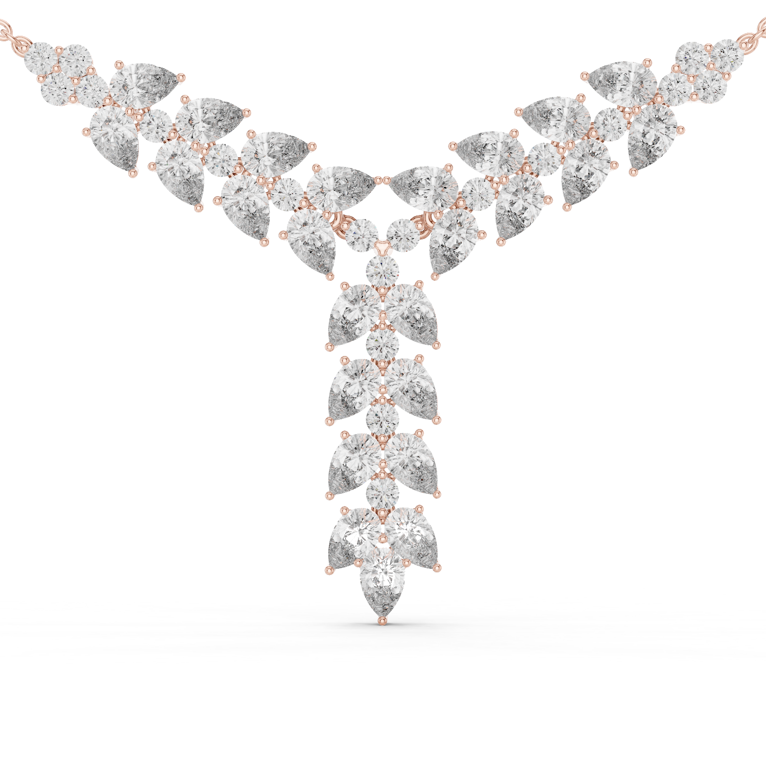 1Pear Diamond V Drop Statement Necklace