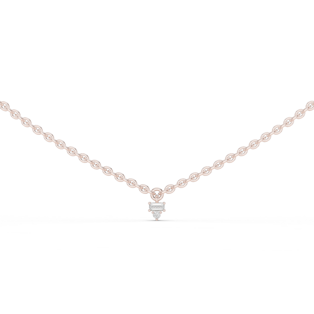 1Minimal Diamond Drop Pendant Necklace