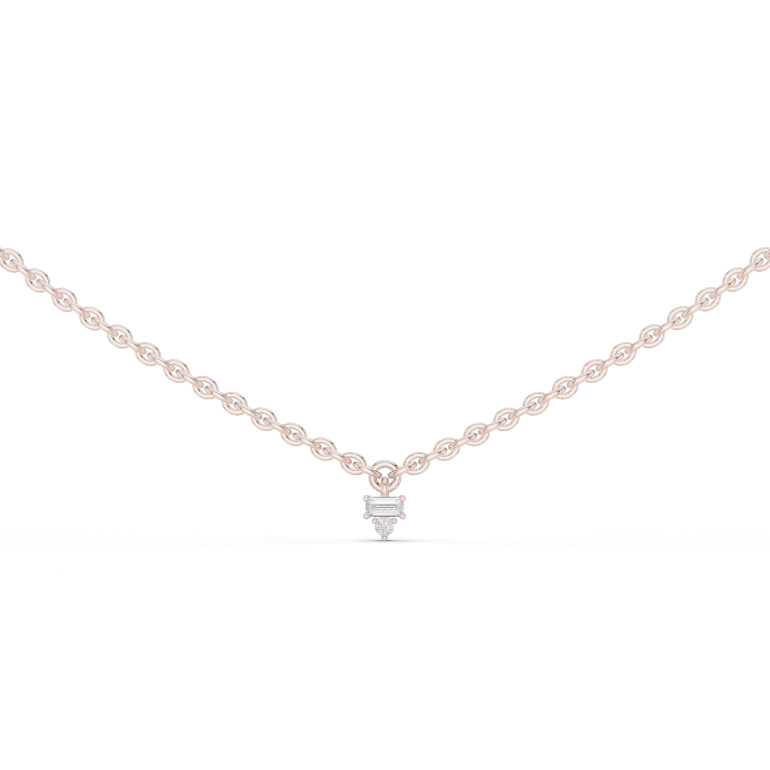 1Minimal Diamond Drop Pendant Necklace