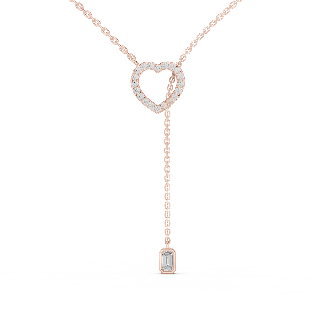 1Blue Heart Drop Y Necklace