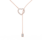 1Blue Heart Drop Y Necklace