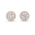 Round Diamonds Halo Stud Earrings