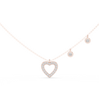 1Heart Diamond Halo Pendant Necklace