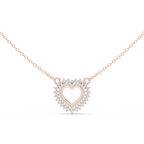 1Diamond Heart Halo Pendant Necklace