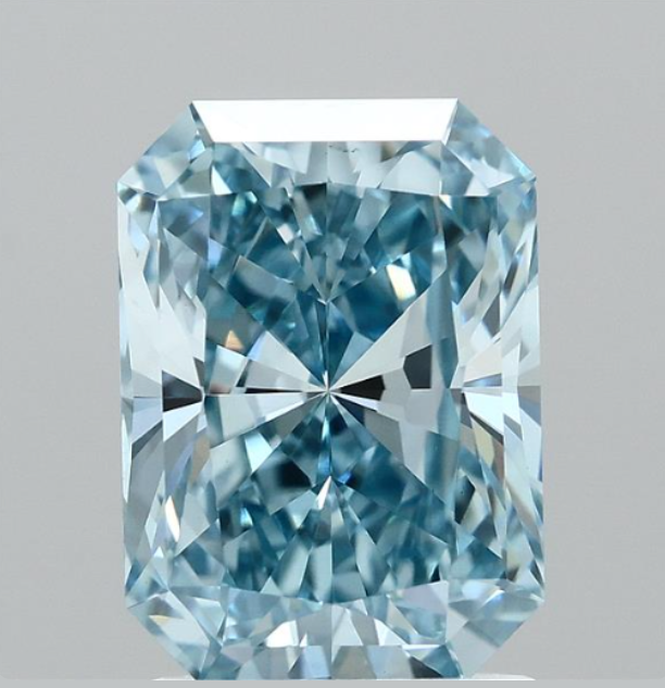 2.00 CT Fancy Vivid Blue Lab Grown Diamond | Radiant Cut | IGI Certified