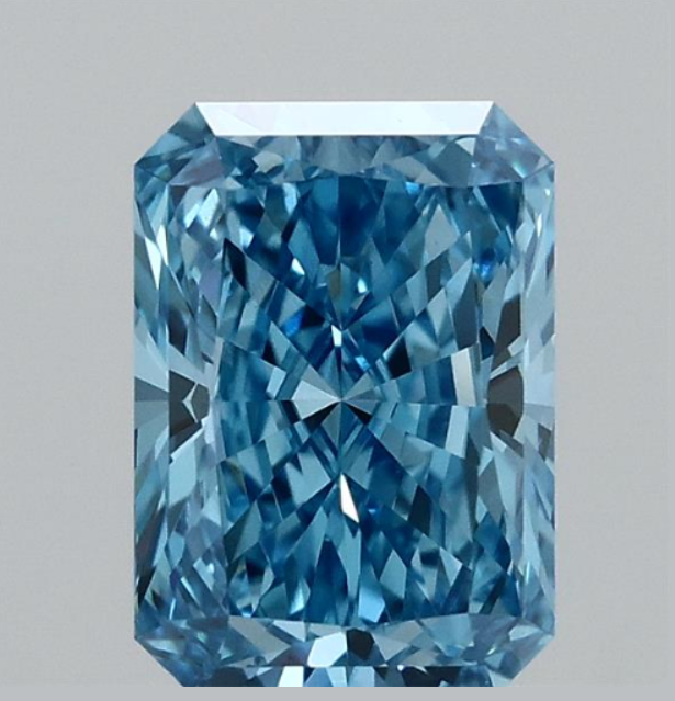 1.52 CT Fancy Vivid Blue Lab Grown Diamond | Radiant Cut | IGI Certified