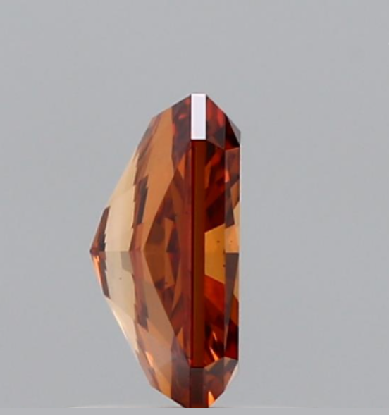 1.00 CT Fancy Vivid Brownish Orange Lab Grown Diamond | Radiant Cut | IGI Certified