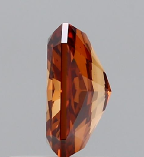 1.00 CT Fancy Vivid Brownish Orange Lab Grown Diamond | Radiant Cut | IGI Certified