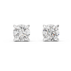 Round Diamond Four Prong Stud Earrings
