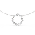Multi Shape Diamond Circle Pendant Necklace