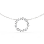 1Multi Shape Diamond Circle Pendant Necklace