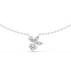 1Multi Shape Diamond Cluster Pendant Necklace