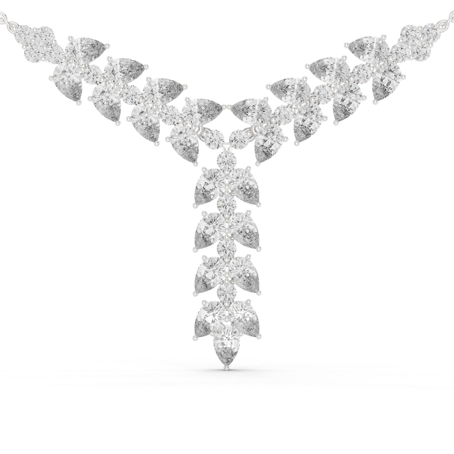 1Pear Diamond V Drop Statement Necklace