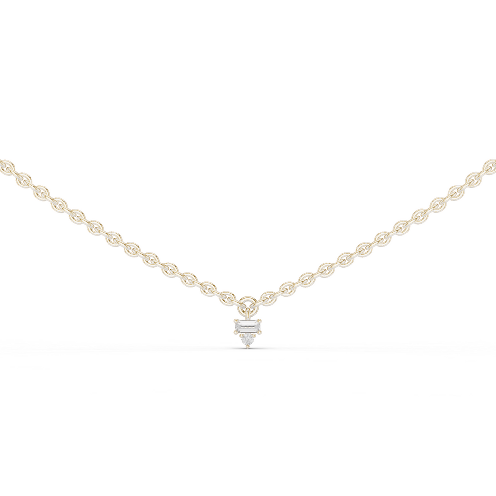 1Minimal Diamond Drop Pendant Necklace