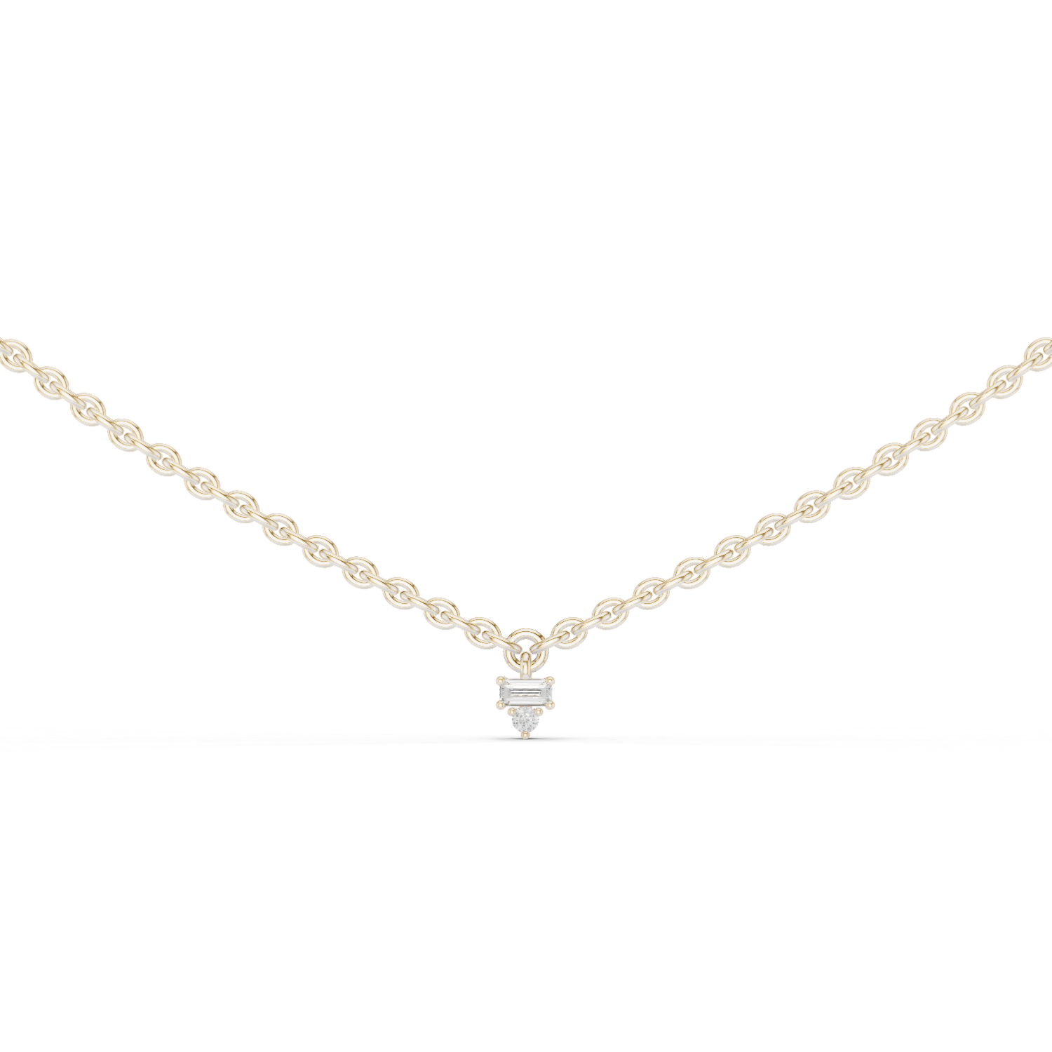 1Minimal Diamond Drop Pendant Necklace