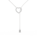 Blue Heart Drop Y Necklace
