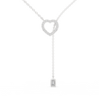 Blue Heart Drop Y Necklace