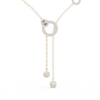 1Multi Shape Diamond Circle Drop Y Necklace