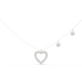 1Heart Diamond Halo Pendant Necklace