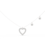 1Heart Diamond Halo Pendant Necklace