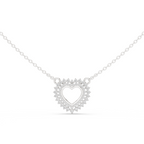 1Diamond Heart Halo Pendant Necklace
