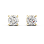Round Diamond Four Prong Stud Earrings