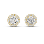 Round Diamonds Halo Stud Earrings