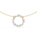 1Multi Shape Diamond Circle Pendant Necklace