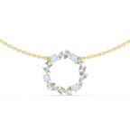 1Multi Shape Diamond Circle Pendant Necklace